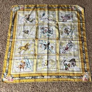 GUCCI Silk Hand Rolled Zodiac Scarf! STUNNING